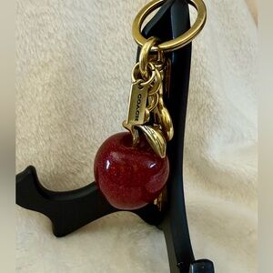 Coach Red glitter Apple Keychain